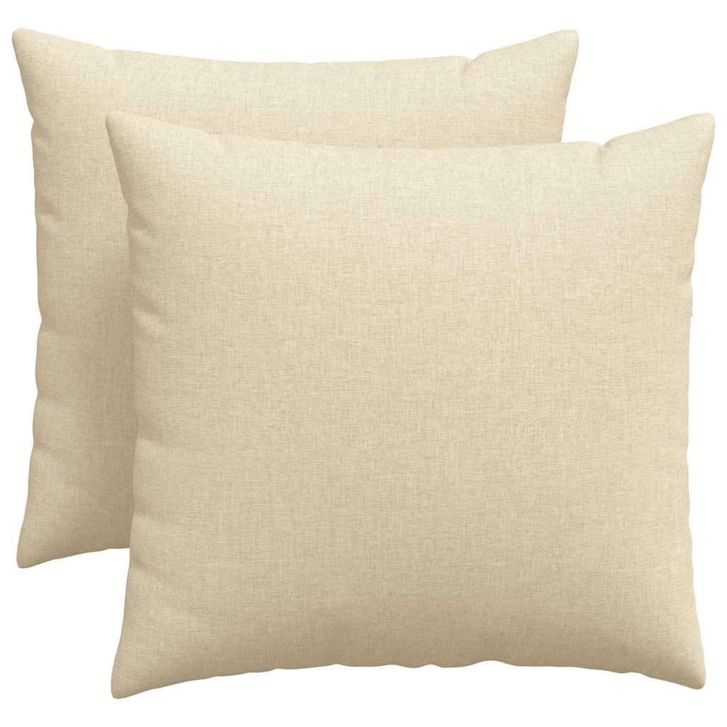 vidaXL Poduszki na sofę 2 pcs Kremowy 50 x 50 cm tkanina