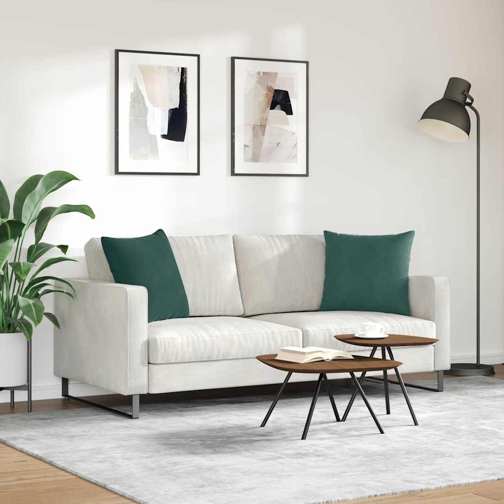 vidaXL Poduszki na sofę 2 pcs Ciemna zieleń 50 x 50 cm