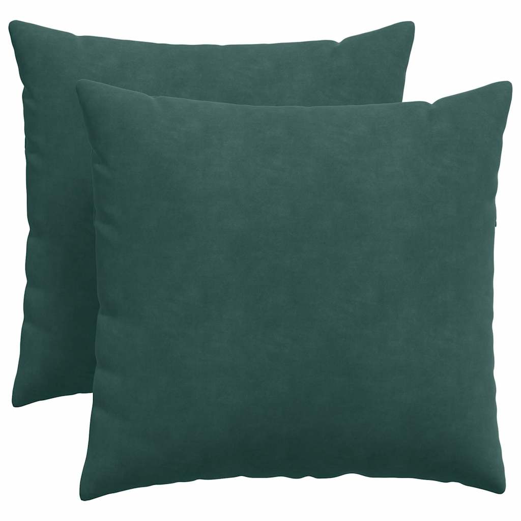 vidaXL Poduszki na sofę 2 pcs Ciemna zieleń 50 x 50 cm
