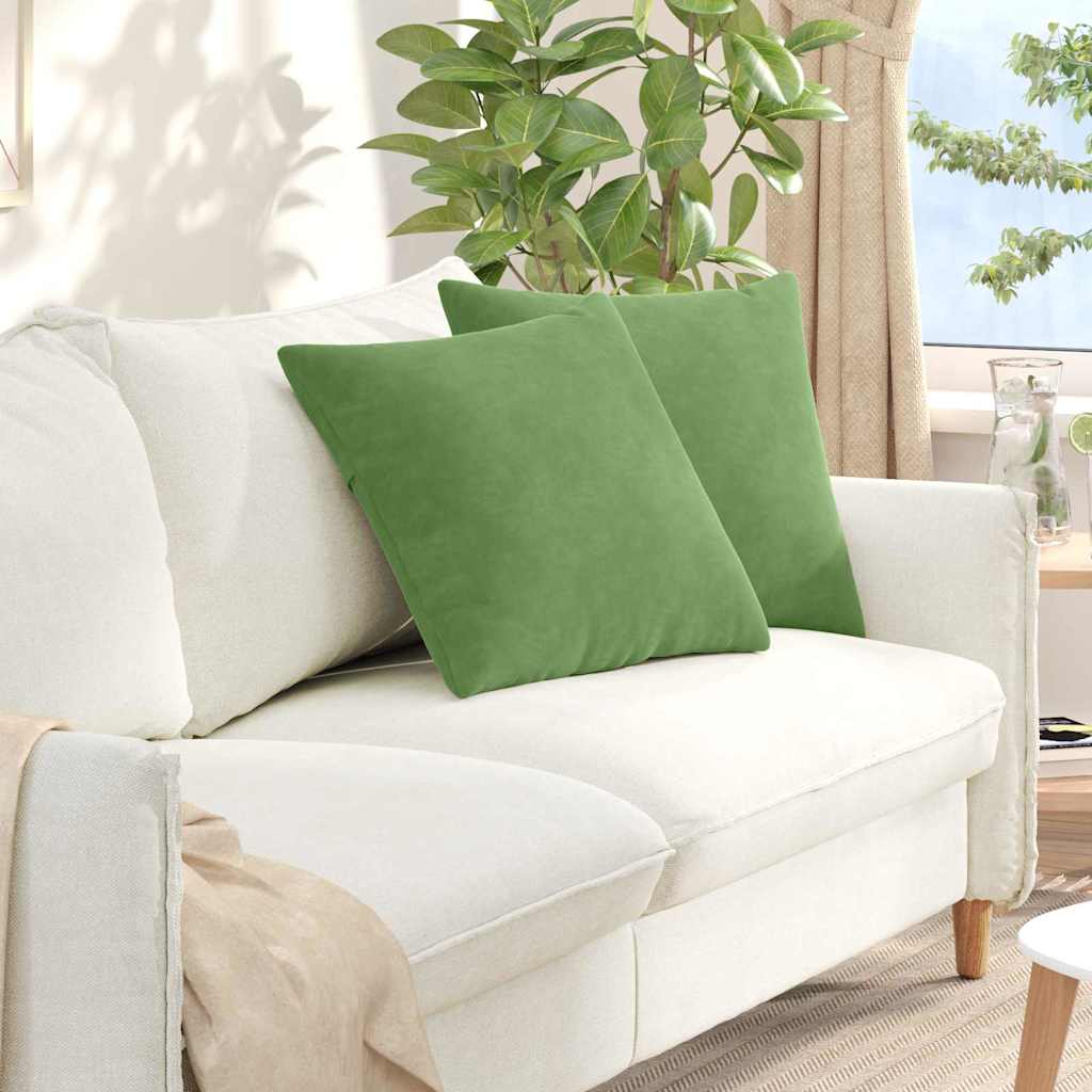 vidaXL Poduszki na sofę 2 pcs Jasnozielony 50 x 50 cm