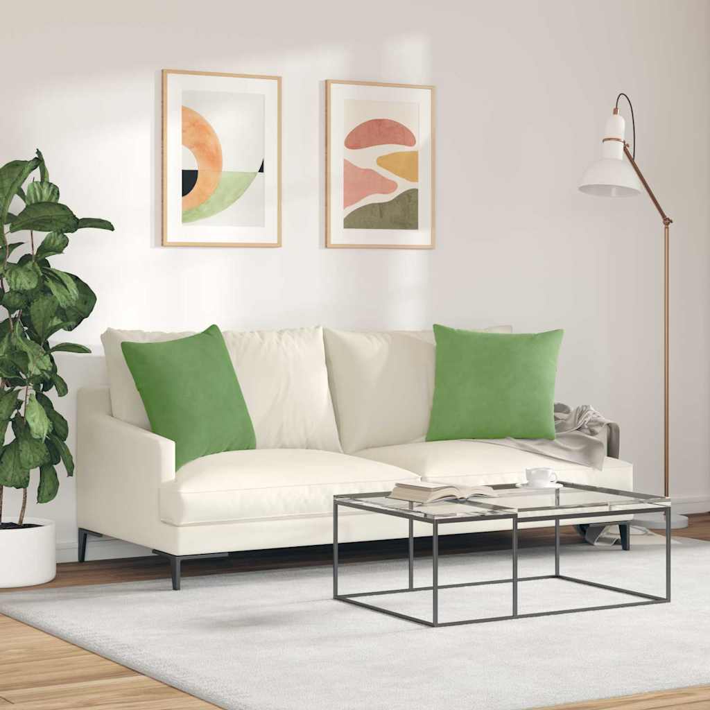 vidaXL Poduszki na sofę 2 pcs Jasnozielony 50 x 50 cm