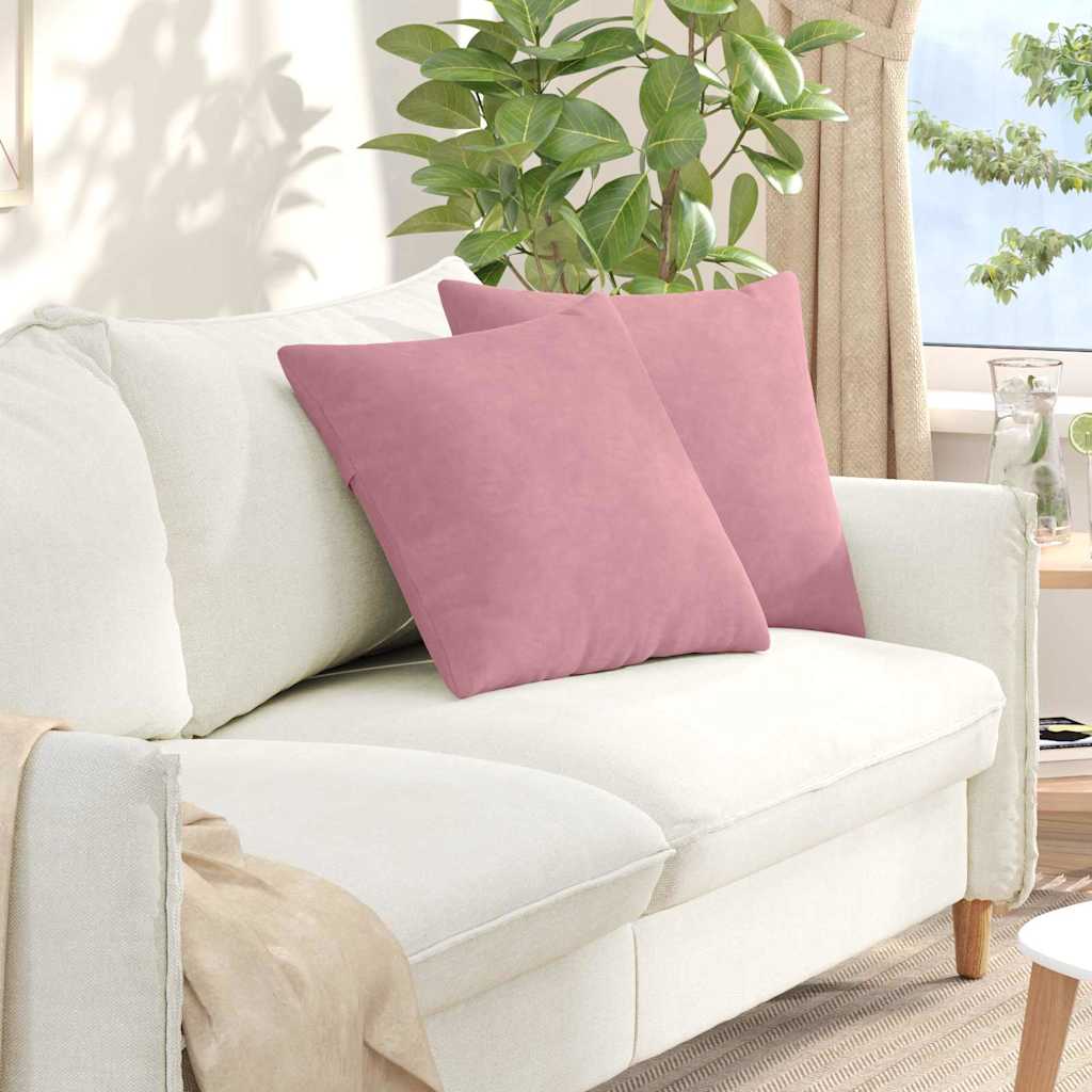 vidaXL Poduszki na sofę 2 pcs Różowy 50 x 50 cm Tkanina sztruksowa