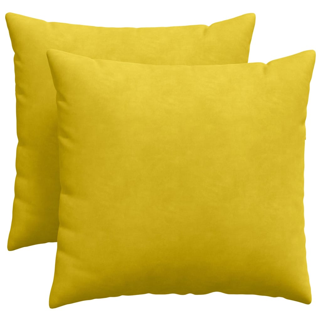 vidaXL Poduszki na sofę 2 pcs Żółty 50 x 50 cm Tkanina sztruksowa