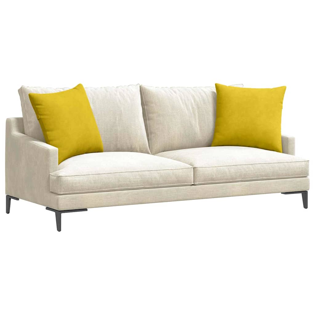 vidaXL Poduszki na sofę 2 pcs Żółty 50 x 50 cm Tkanina sztruksowa