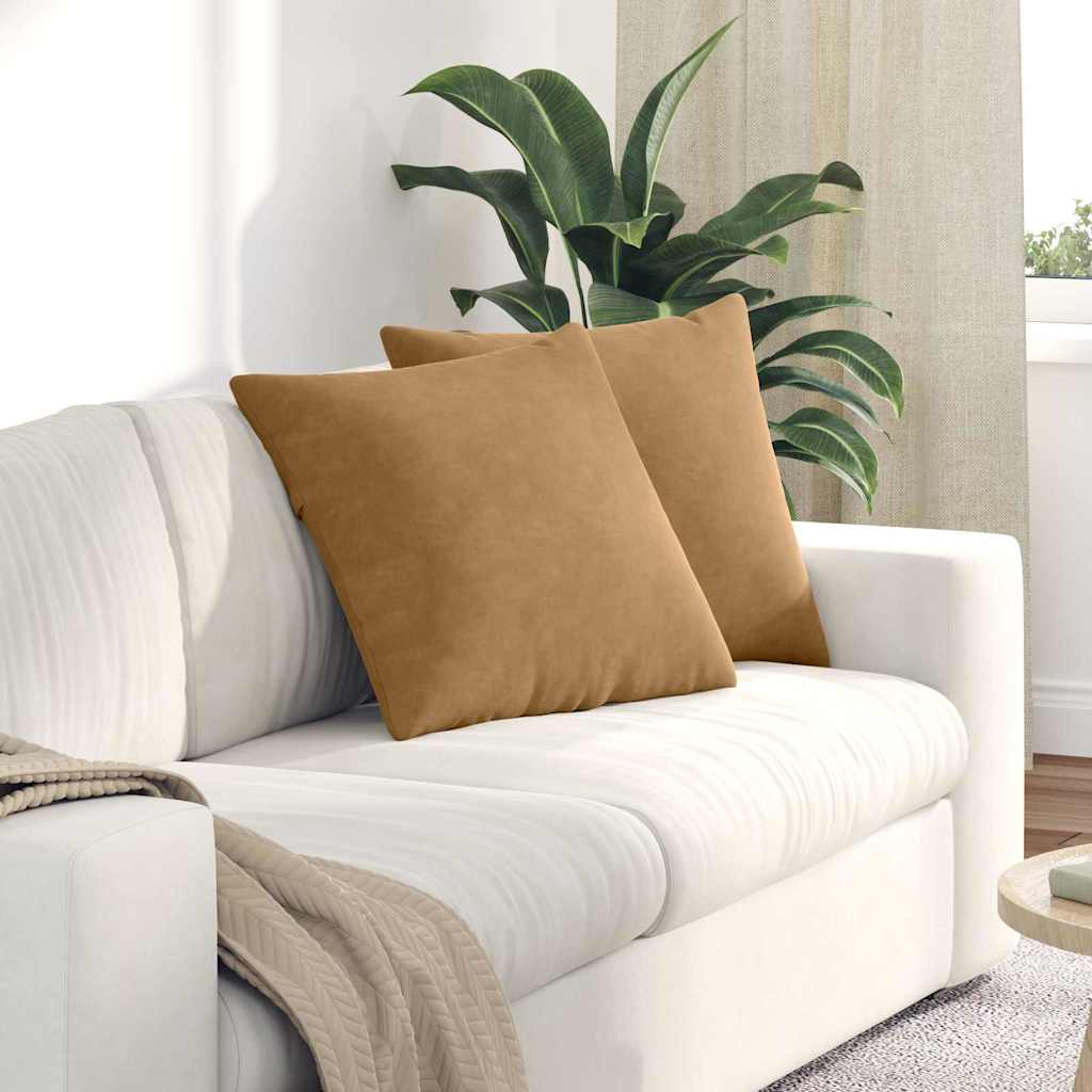 vidaXL Poduszki na sofę 2 pcs Brązowy 50 x 50 cm Tkanina sztruksowa