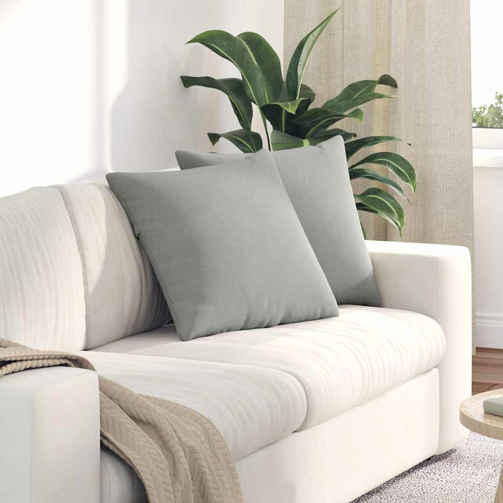vidaXL Poduszki na sofę 2 pcs Jasnoszary 50 x 50 cm tkanina