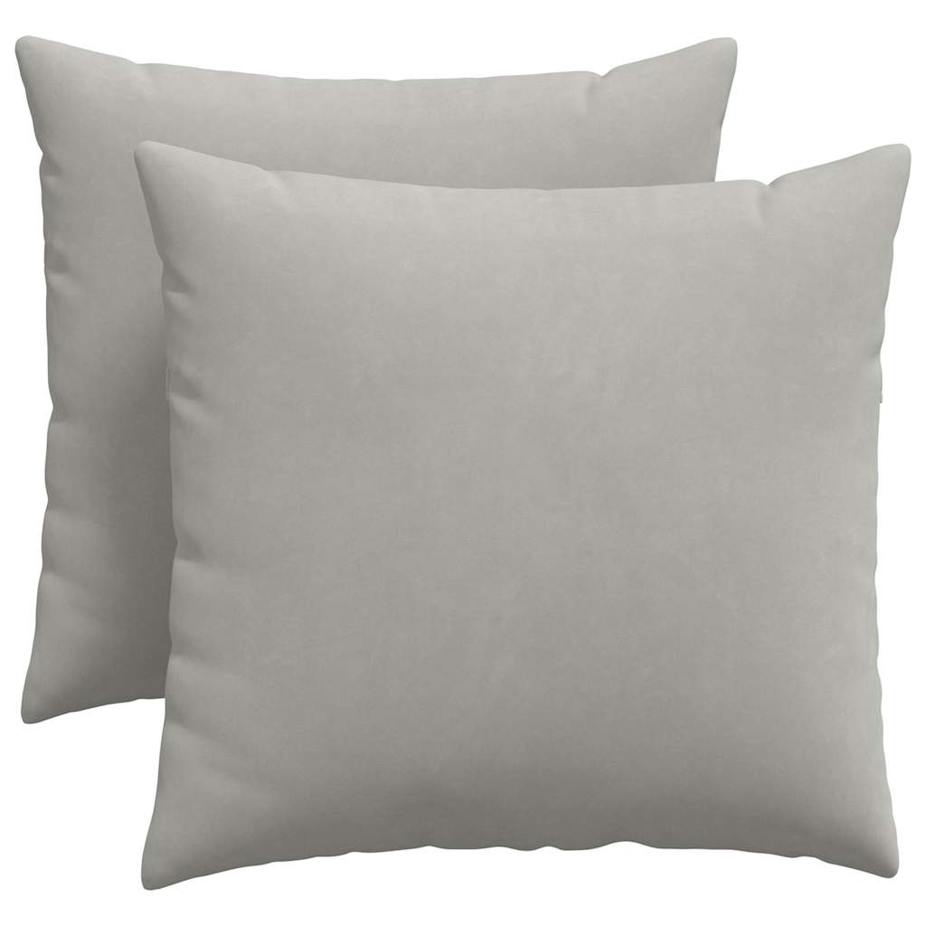 vidaXL Poduszki na sofę 2 pcs Jasnoszary 50 x 50 cm tkanina