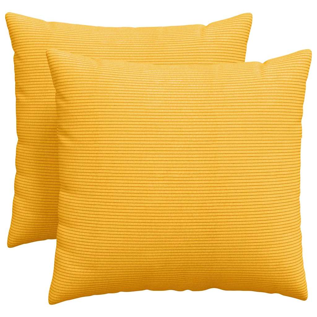 vidaXL Poduszki na sofę 2 pcs Jasnożółty 50 x 50 cm Tkanina sztruksowa