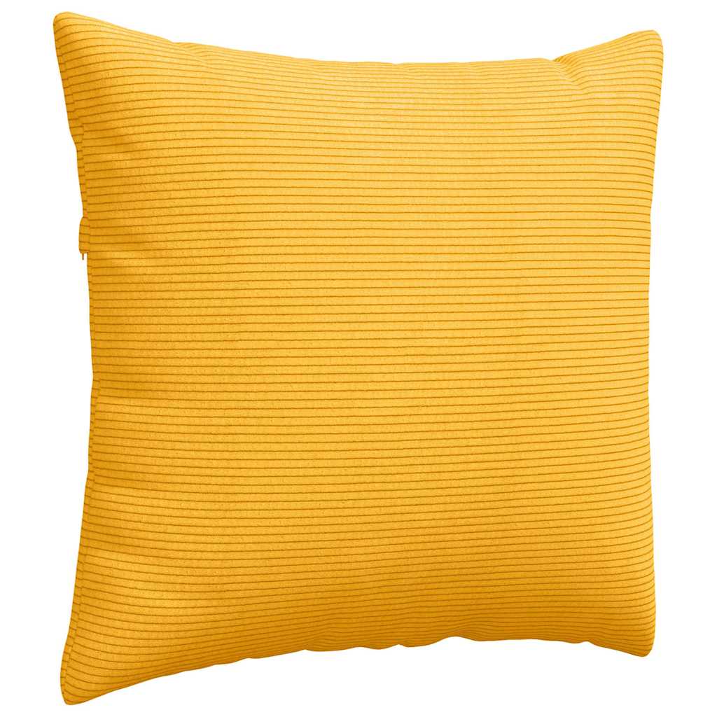 vidaXL Poduszki na sofę 2 pcs Jasnożółty 50 x 50 cm Tkanina sztruksowa