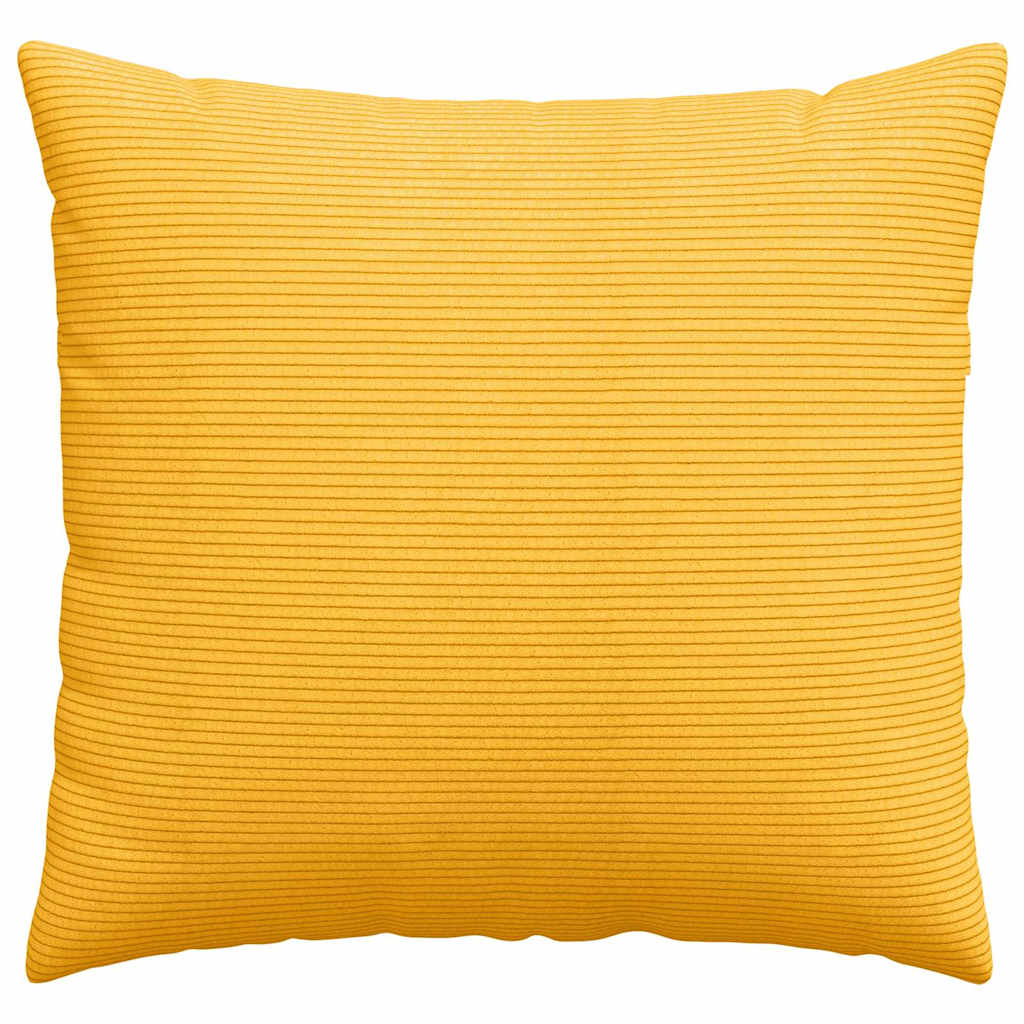 vidaXL Poduszki na sofę 2 pcs Jasnożółty 50 x 50 cm Tkanina sztruksowa