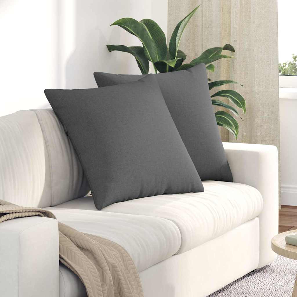 vidaXL Poduszki na sofę 2 pcs Ciemnoszary 60 x 60 cm tkanina