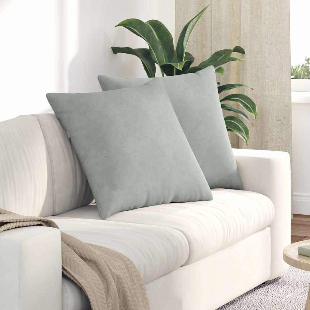 vidaXL Poduszki na sofę 2 pcs Jasnoszary 60 x 60 cm Tkanina sztruksowa
