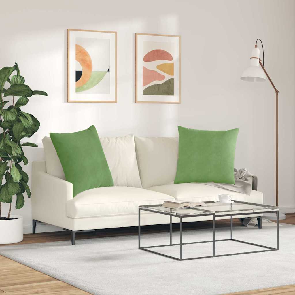 vidaXL Poduszki na sofę 2 pcs Jasnozielony 60 x 60 cm