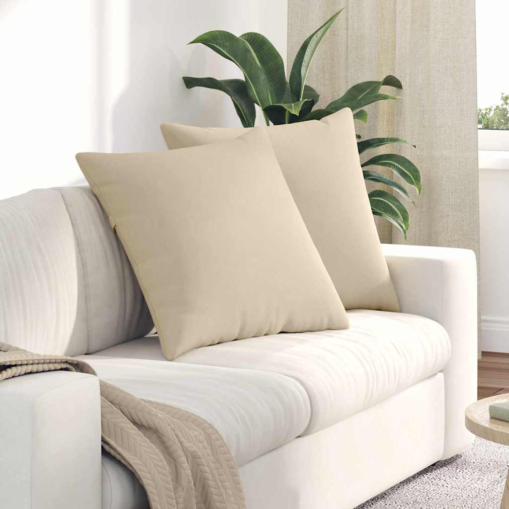 vidaXL Poduszki na sofę 2 pcs Kremowy 60 x 60 cm tkanina