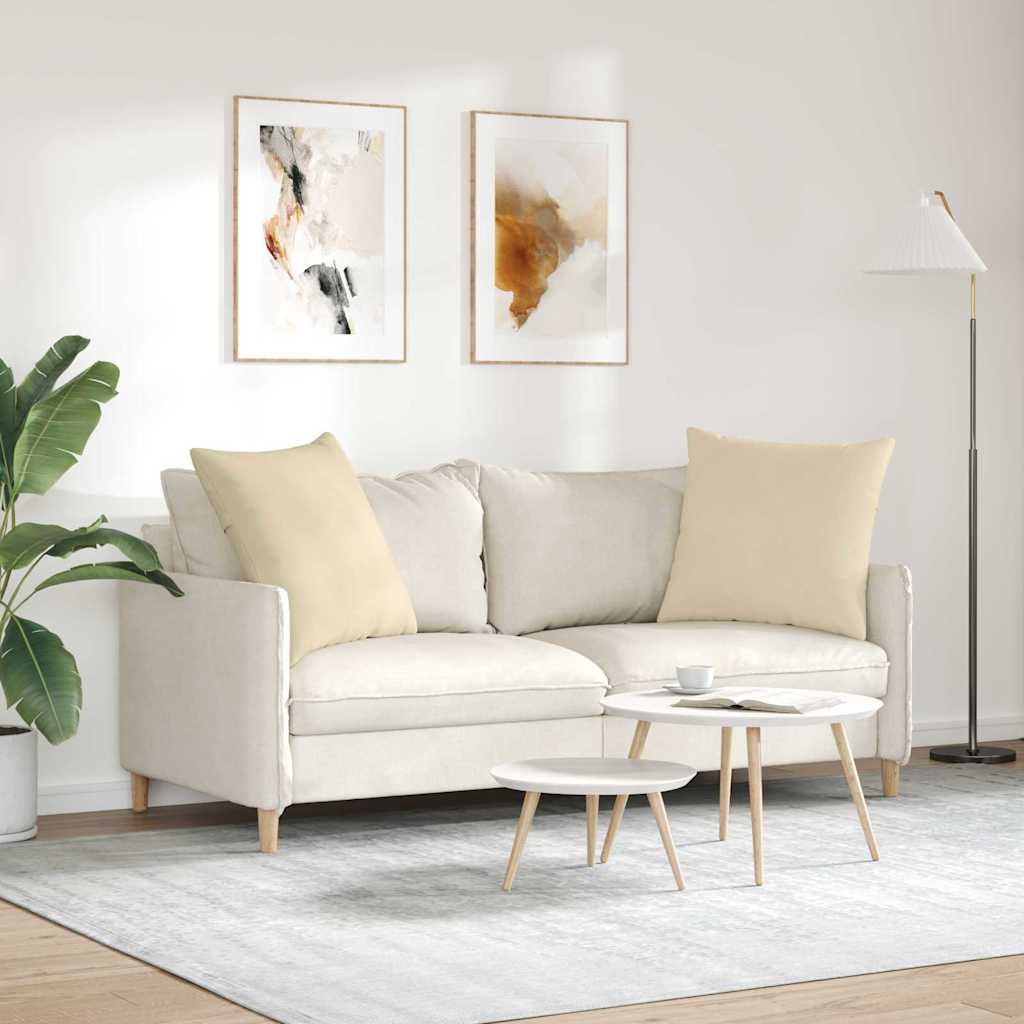vidaXL Poduszki na sofę 2 pcs Kremowy 60 x 60 cm tkanina