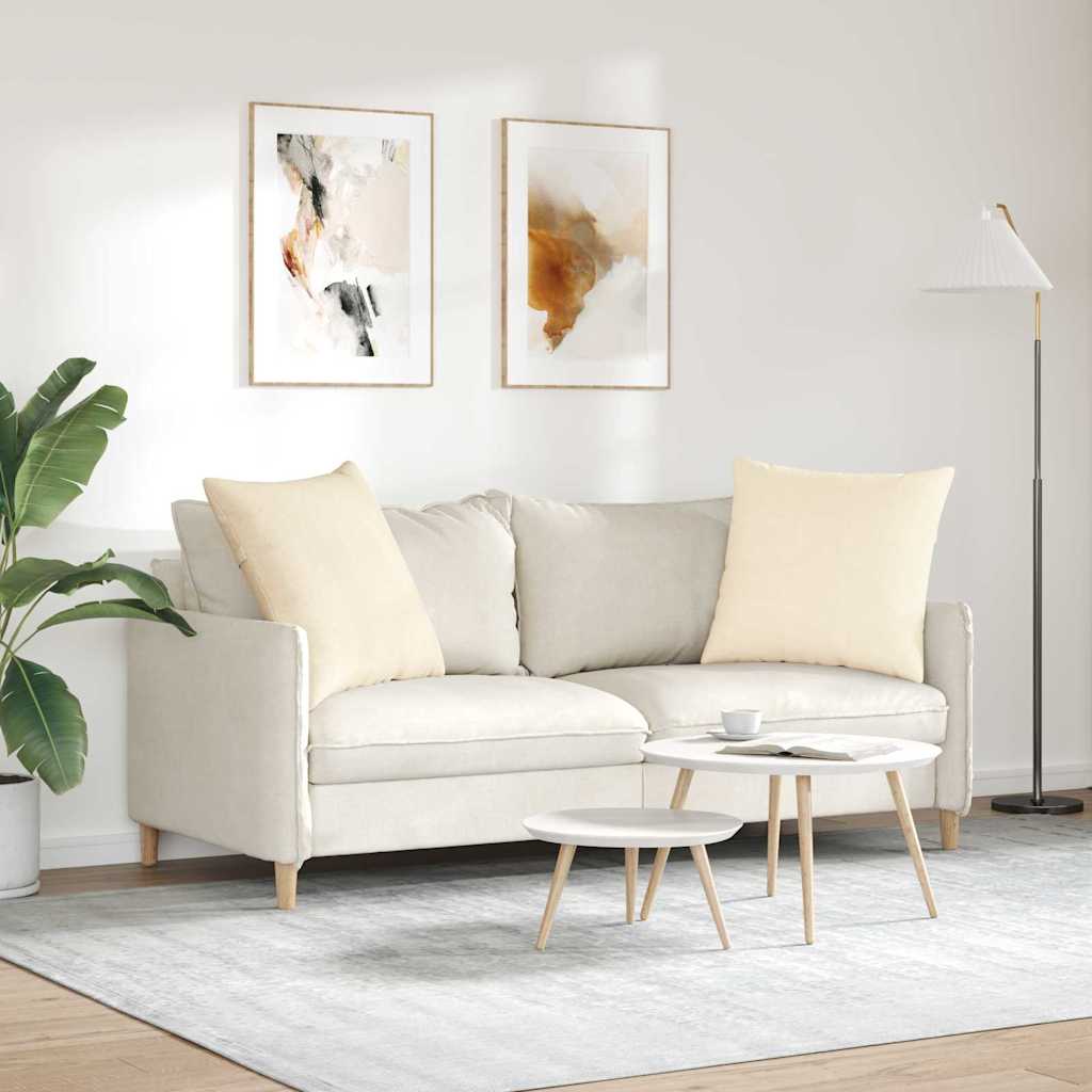 vidaXL Poduszki na sofę 2 pcs Kremowy 60 x 60 cm Tkanina sztruksowa