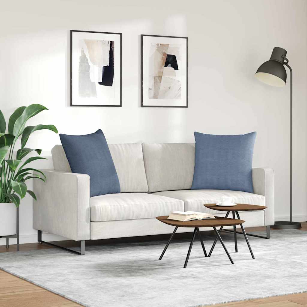 vidaXL Poduszki na sofę 2 pcs Niebieski 60 x 60 cm Tkanina sztruksowa