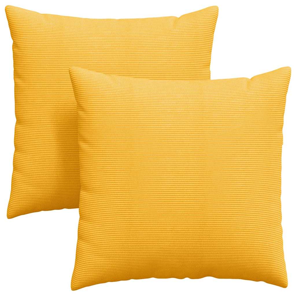 vidaXL Poduszki na sofę 2 pcs Jasnożółty 60 x 60 cm Tkanina sztruksowa