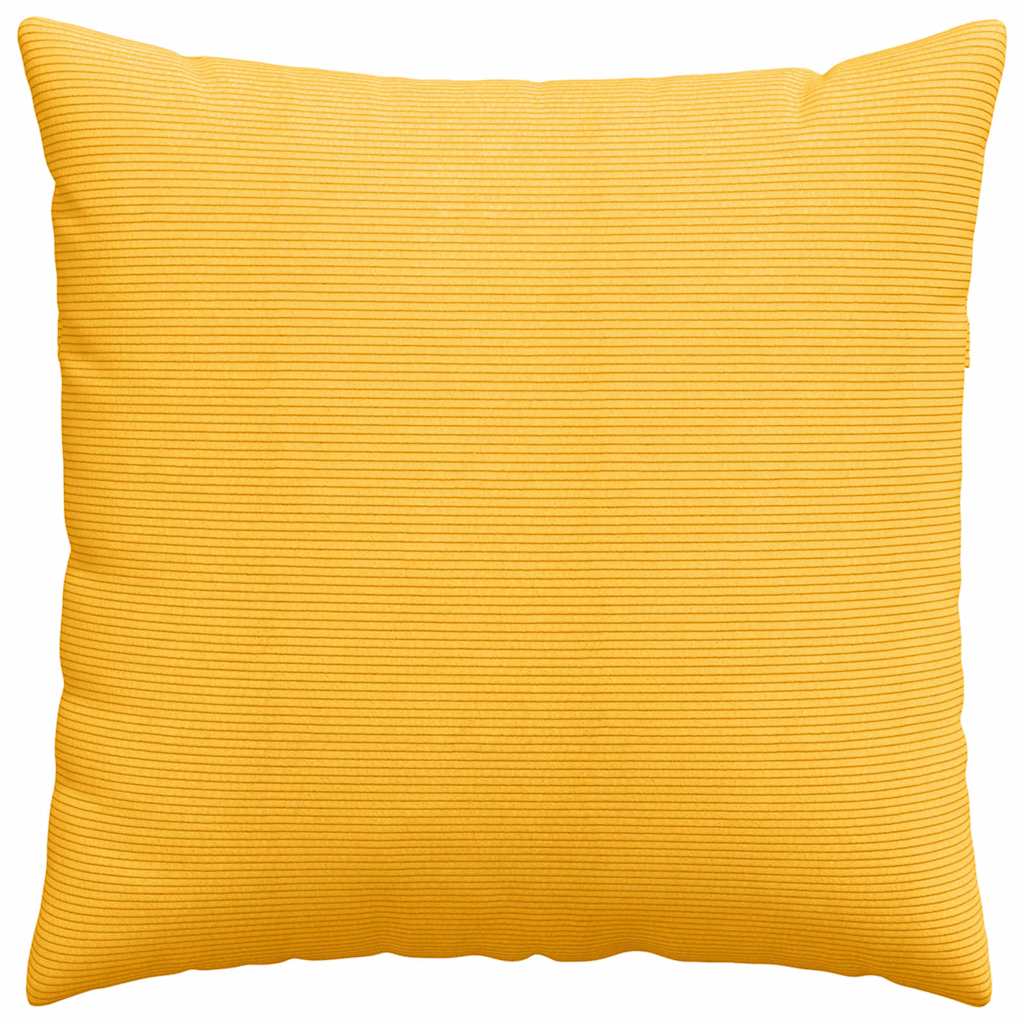 vidaXL Poduszki na sofę 2 pcs Jasnożółty 60 x 60 cm Tkanina sztruksowa