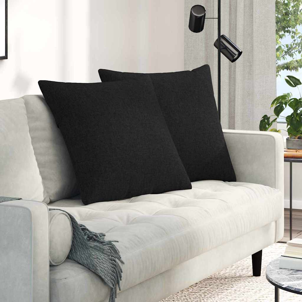 vidaXL Poduszki na sofę 2 pcs Czarny 80 x 80 cm tkanina