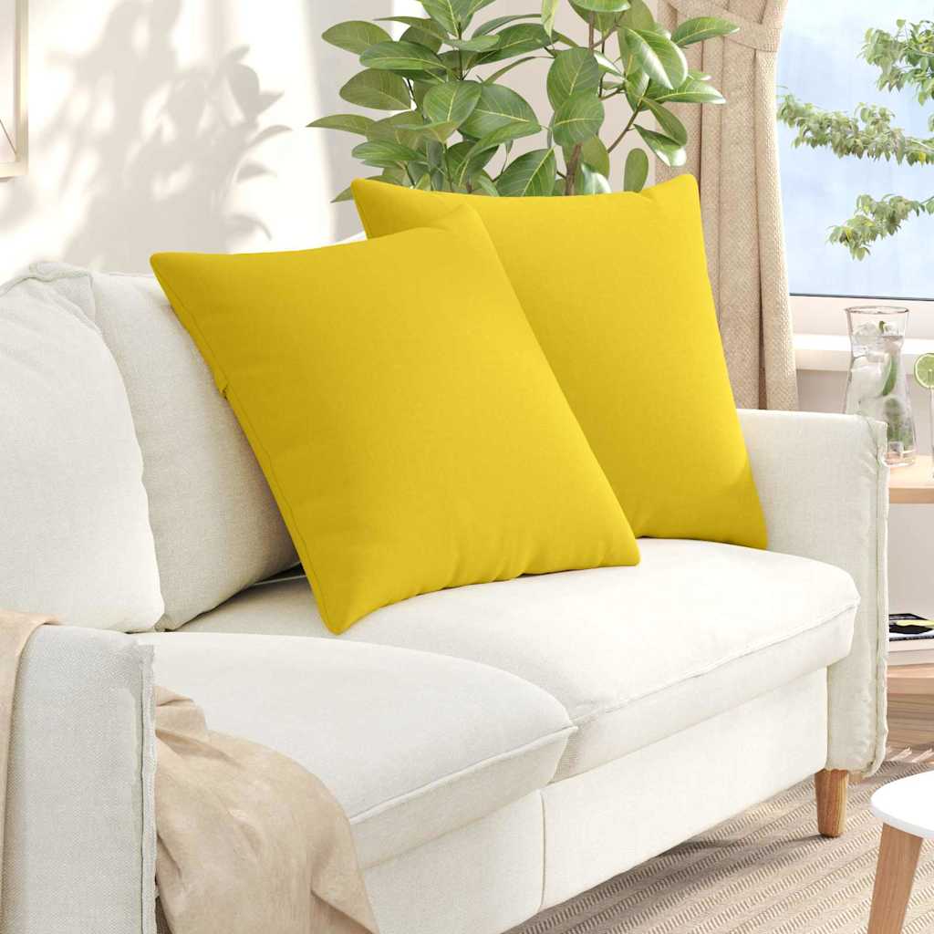 vidaXL Poduszki na sofę 2 pcs Jasnożółty 80 x 80 cm tkanina