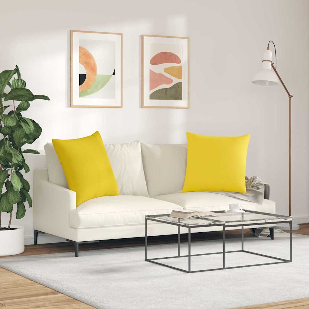 vidaXL Poduszki na sofę 2 pcs Jasnożółty 80 x 80 cm tkanina