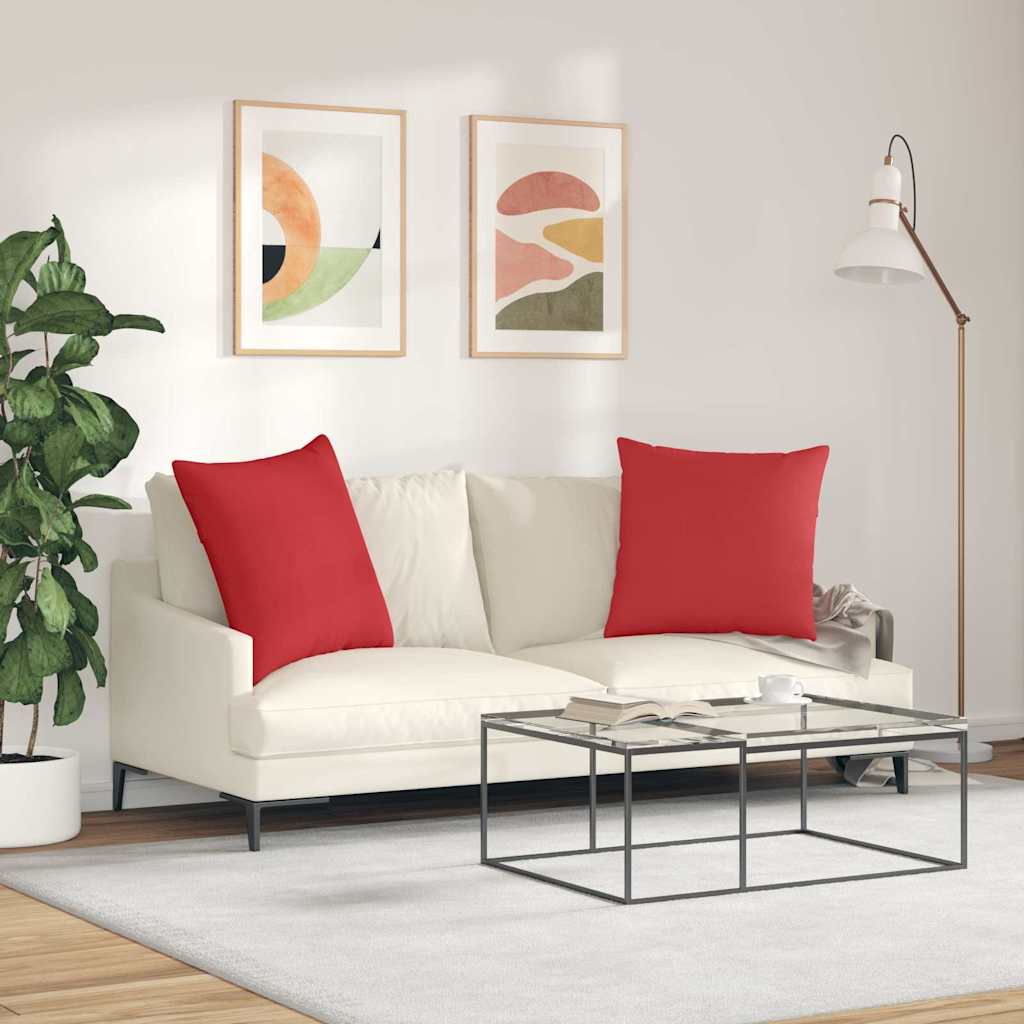 vidaXL Poduszki na sofę 2 pcs Czerwony 80 x 80 cm tkanina