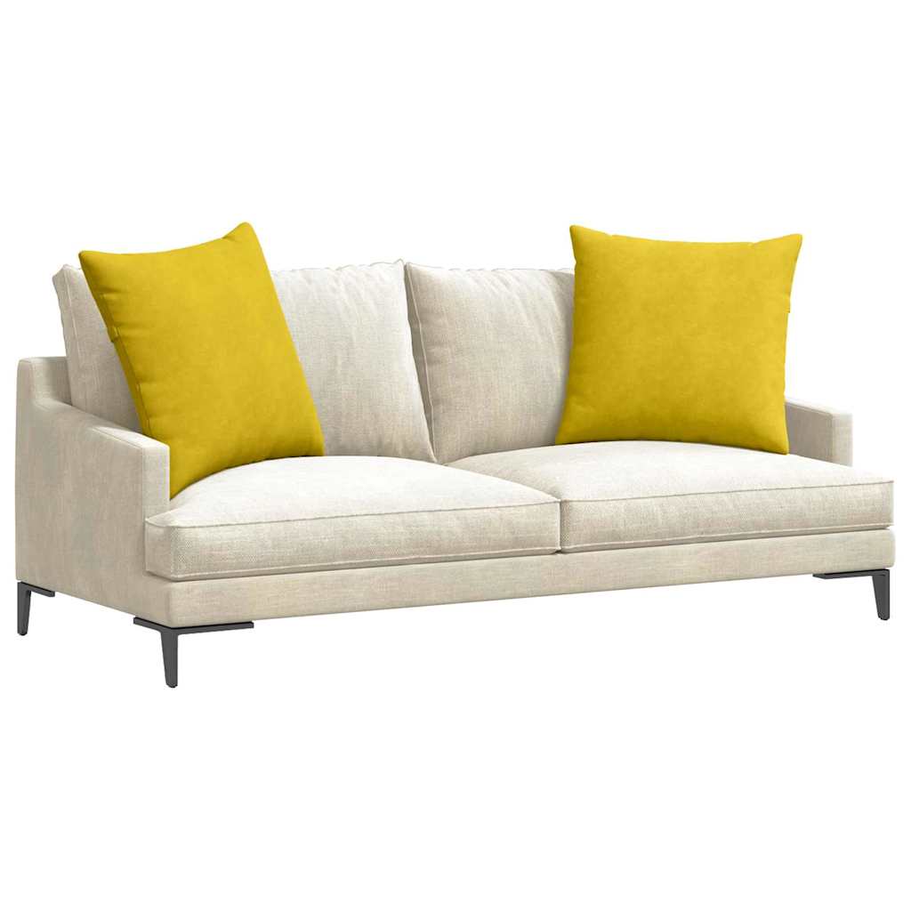 vidaXL Poduszki na sofę 2 pcs Żółty 80 x 80 cm Tkanina sztruksowa
