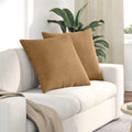 vidaXL Poduszki na sofę 2 pcs Brązowy 80 x 80 cm Tkanina sztruksowa