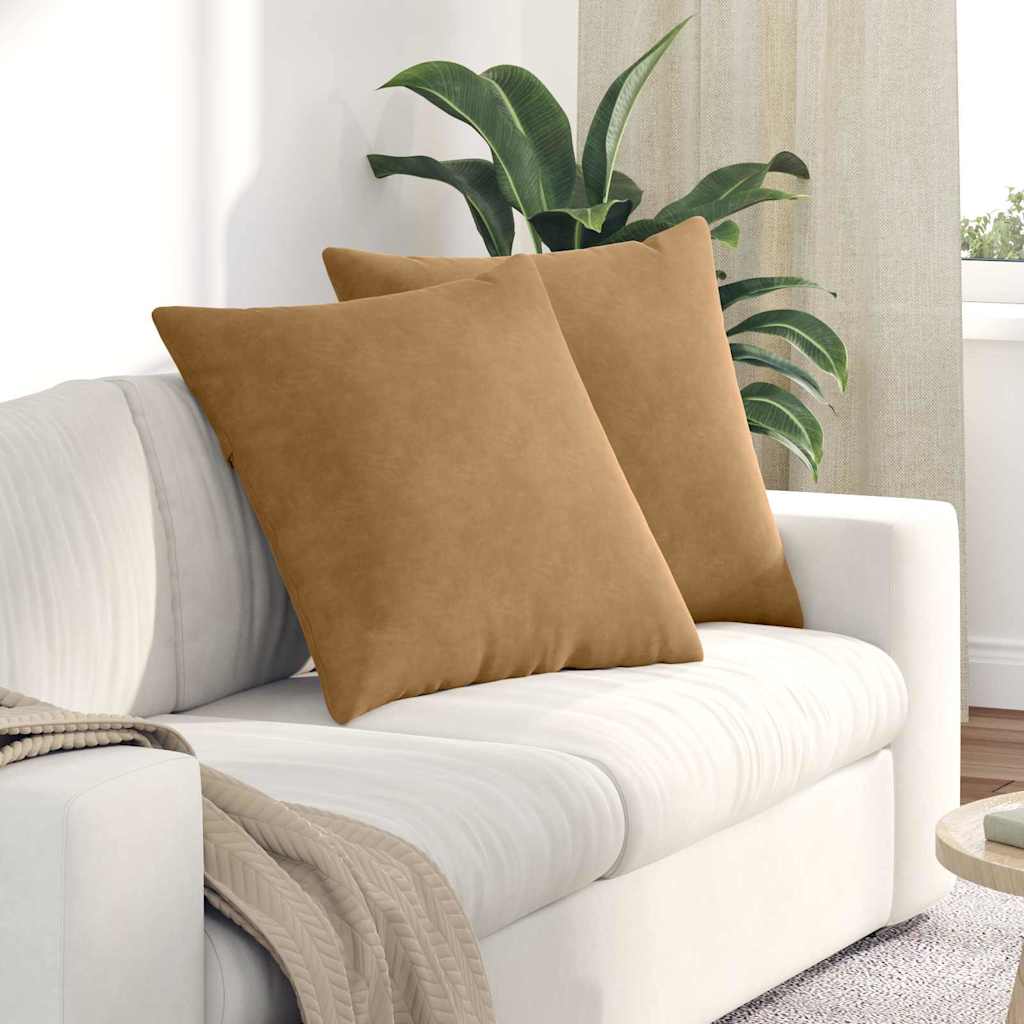 vidaXL Poduszki na sofę 2 pcs Brązowy 80 x 80 cm Tkanina sztruksowa