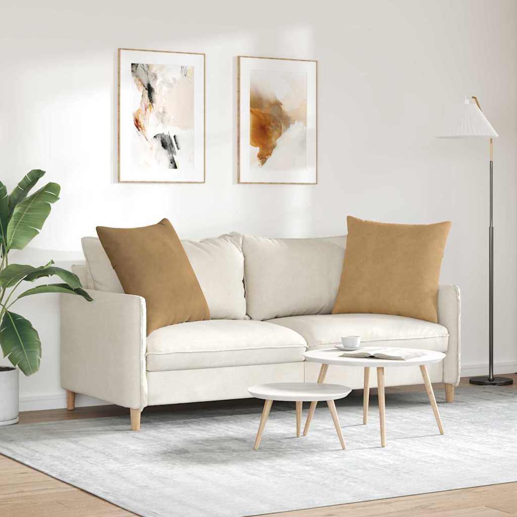 vidaXL Poduszki na sofę 2 pcs Brązowy 80 x 80 cm Tkanina sztruksowa