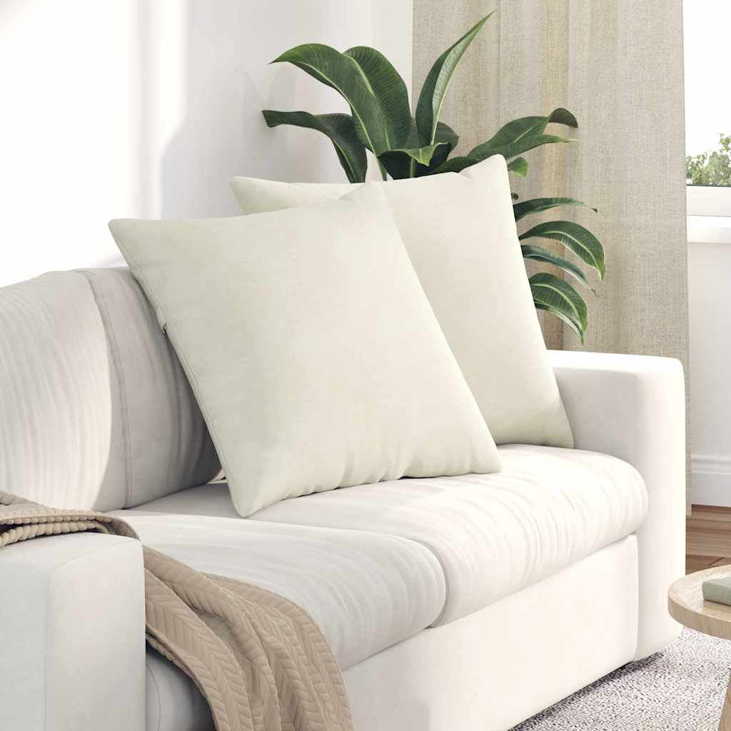 vidaXL Poduszki na sofę 2 pcs Kremowy 80 x 80 cm Tkanina sztruksowa