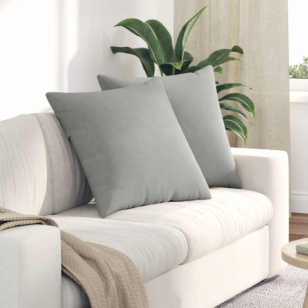 vidaXL Poduszki na sofę 2 pcs Jasnoszary 80 x 80 cm tkanina
