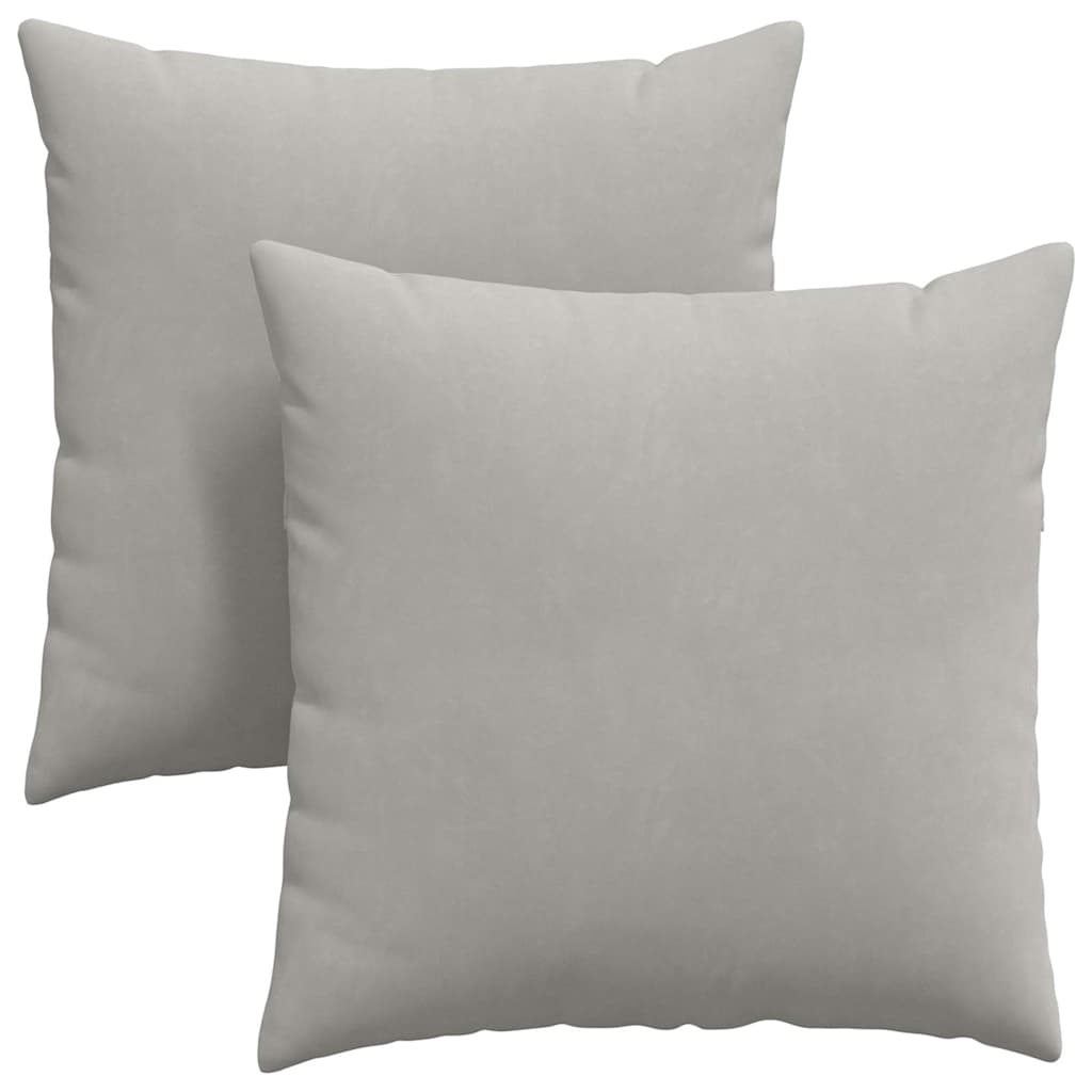 vidaXL Poduszki na sofę 2 pcs Jasnoszary 80 x 80 cm tkanina