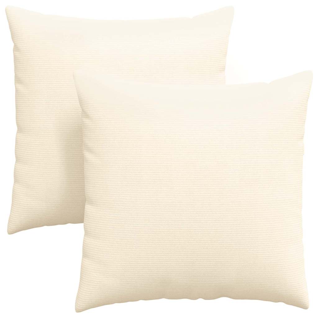 vidaXL Poduszki na sofę 2 pcs Kremowy 80 x 80 cm Tkanina sztruksowa