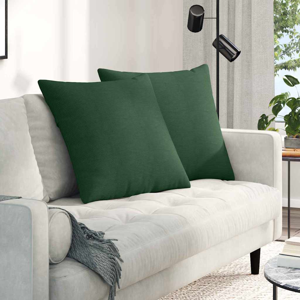 vidaXL Poduszki na sofę 2 pcs Ciemna zieleń 80 x 80 cm