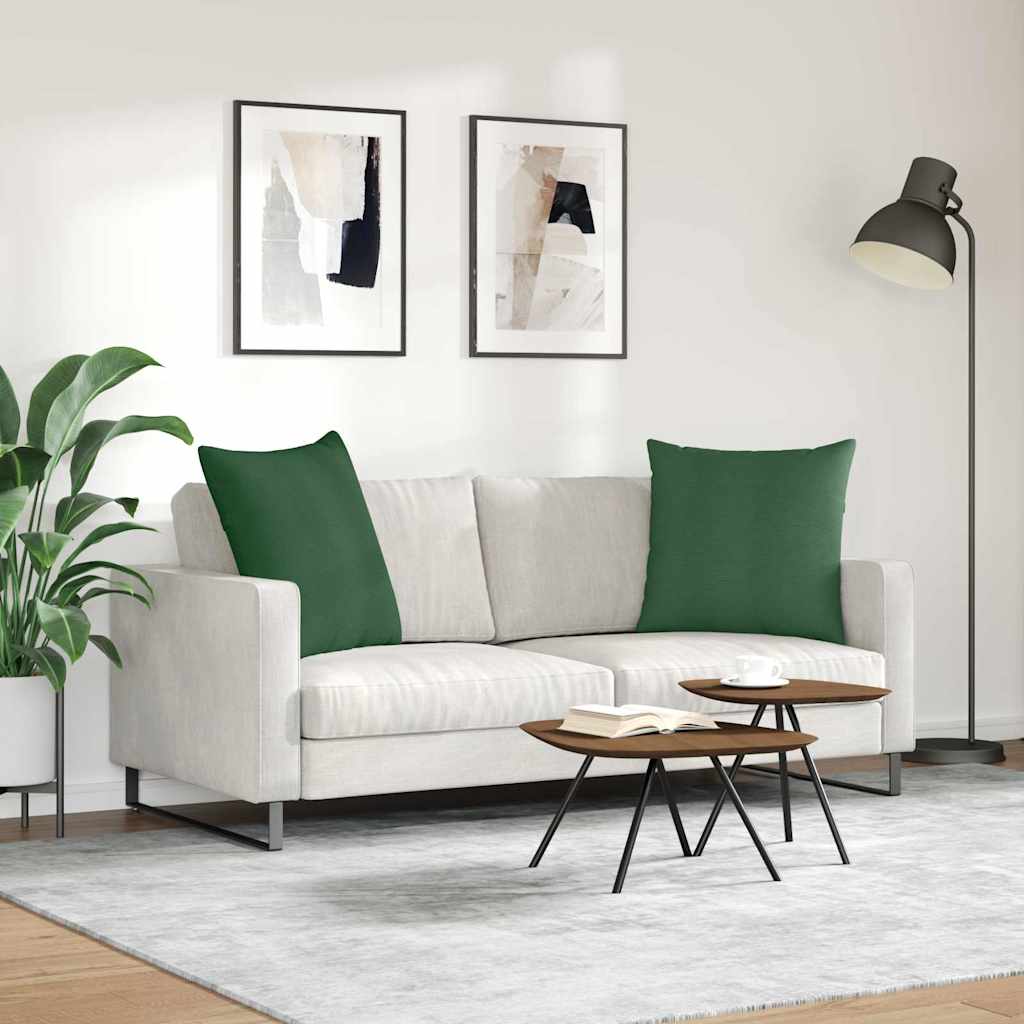 vidaXL Poduszki na sofę 2 pcs Ciemna zieleń 80 x 80 cm