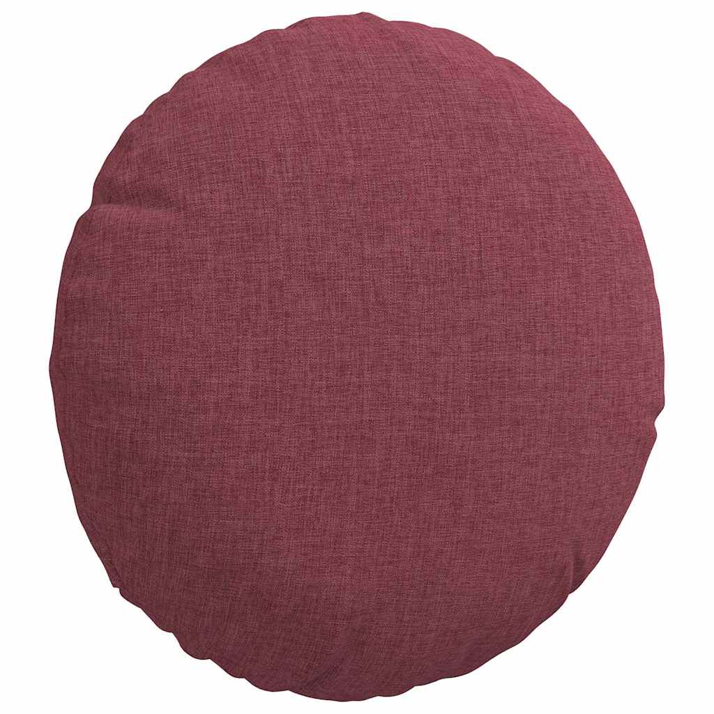 vidaXL Poduszki na siedziska 2 pcs Czerwone wino Ø30 x 13 cm tkanina