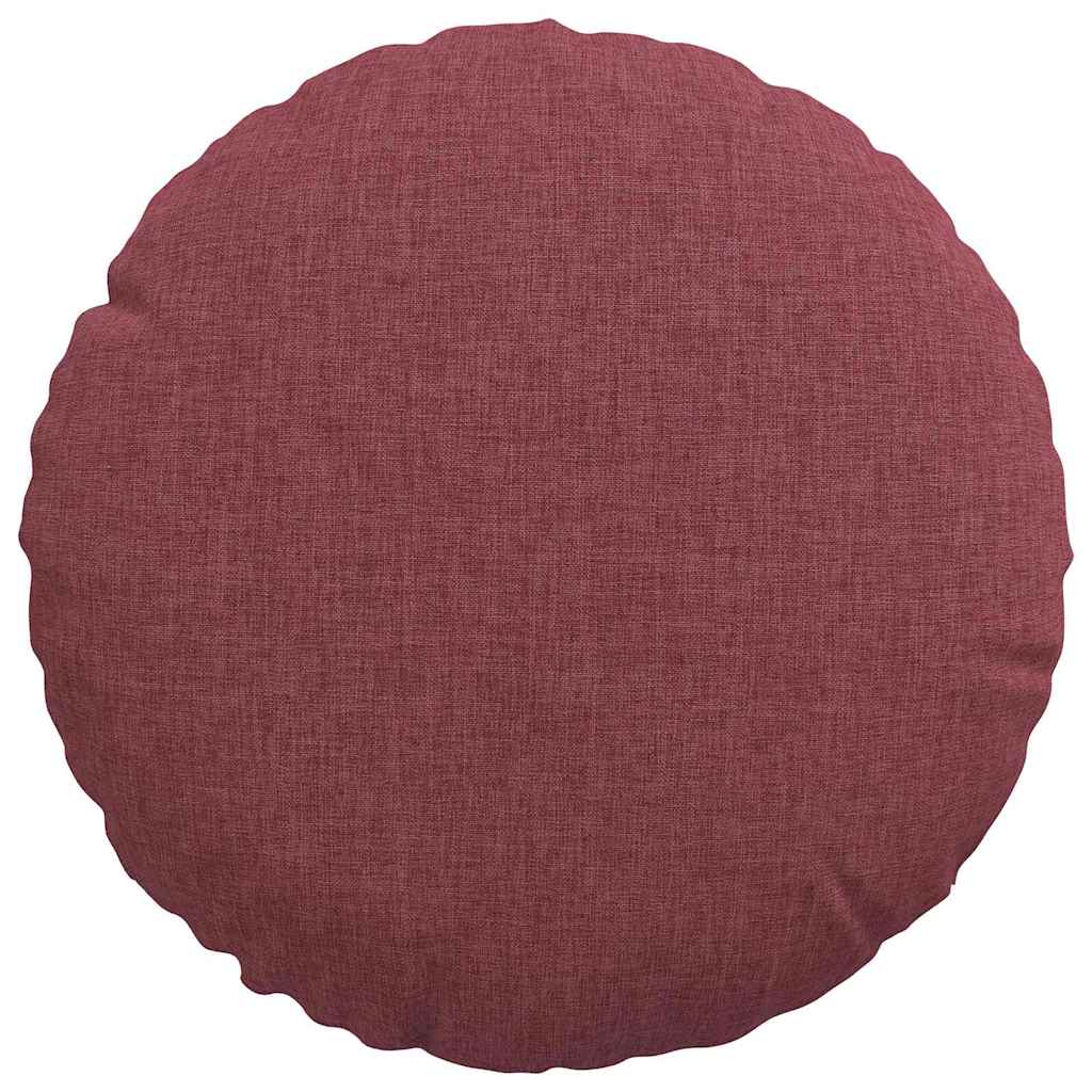 vidaXL Poduszki na siedziska 2 pcs Czerwone wino Ø30 x 13 cm tkanina
