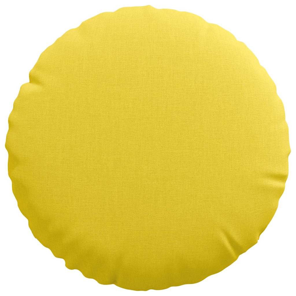 vidaXL Poduszki na siedziska 2 pcs Jasnożółty Ø30 x 13 cm tkanina