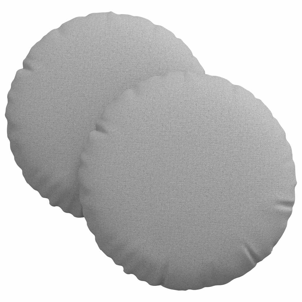 vidaXL Poduszki na siedziska 2 pcs Szary chmur Ø30 x 13 cm tkanina