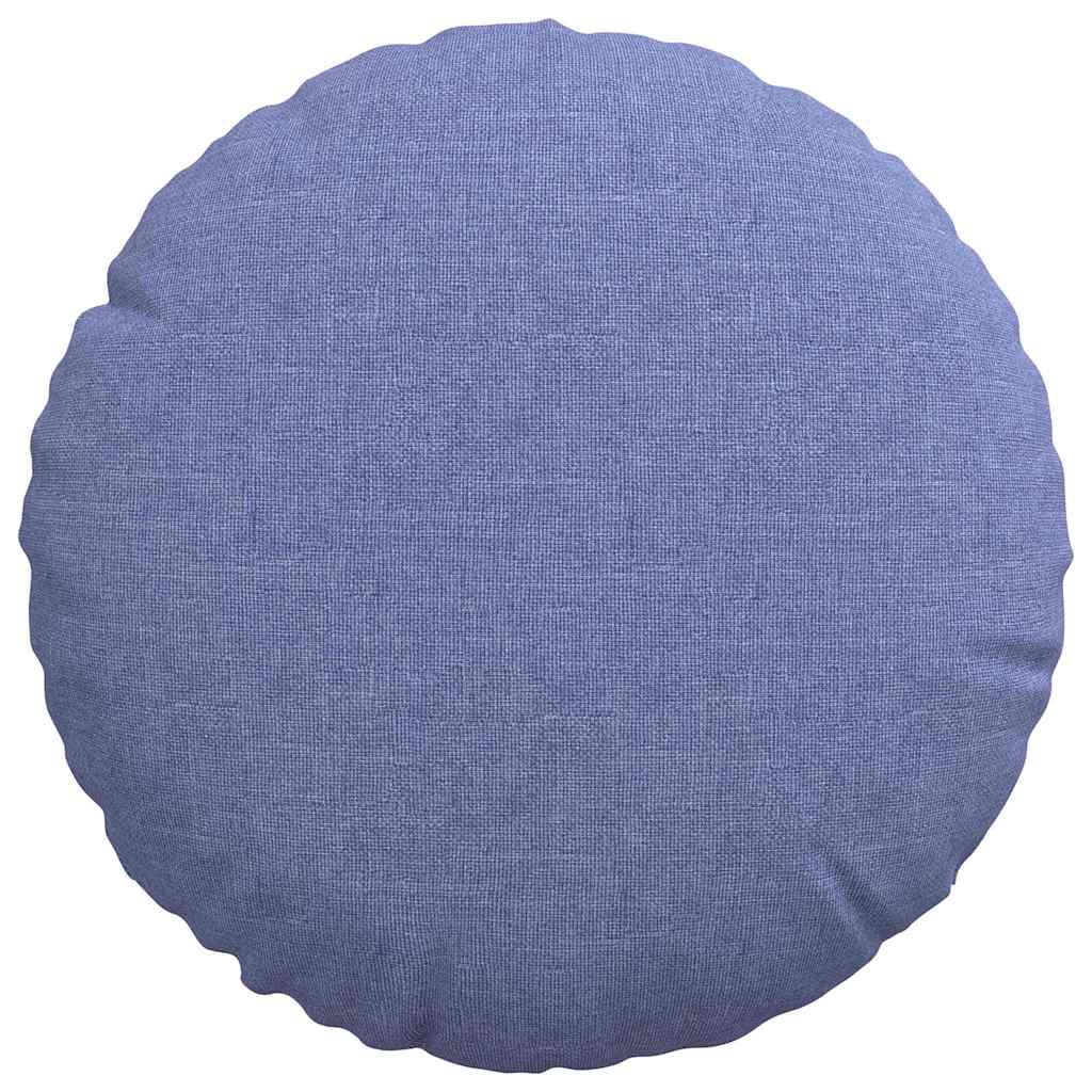 vidaXL Poduszki na siedziska 2 pcs Niebieski dżins Ø30 x 13 cm tkanina
