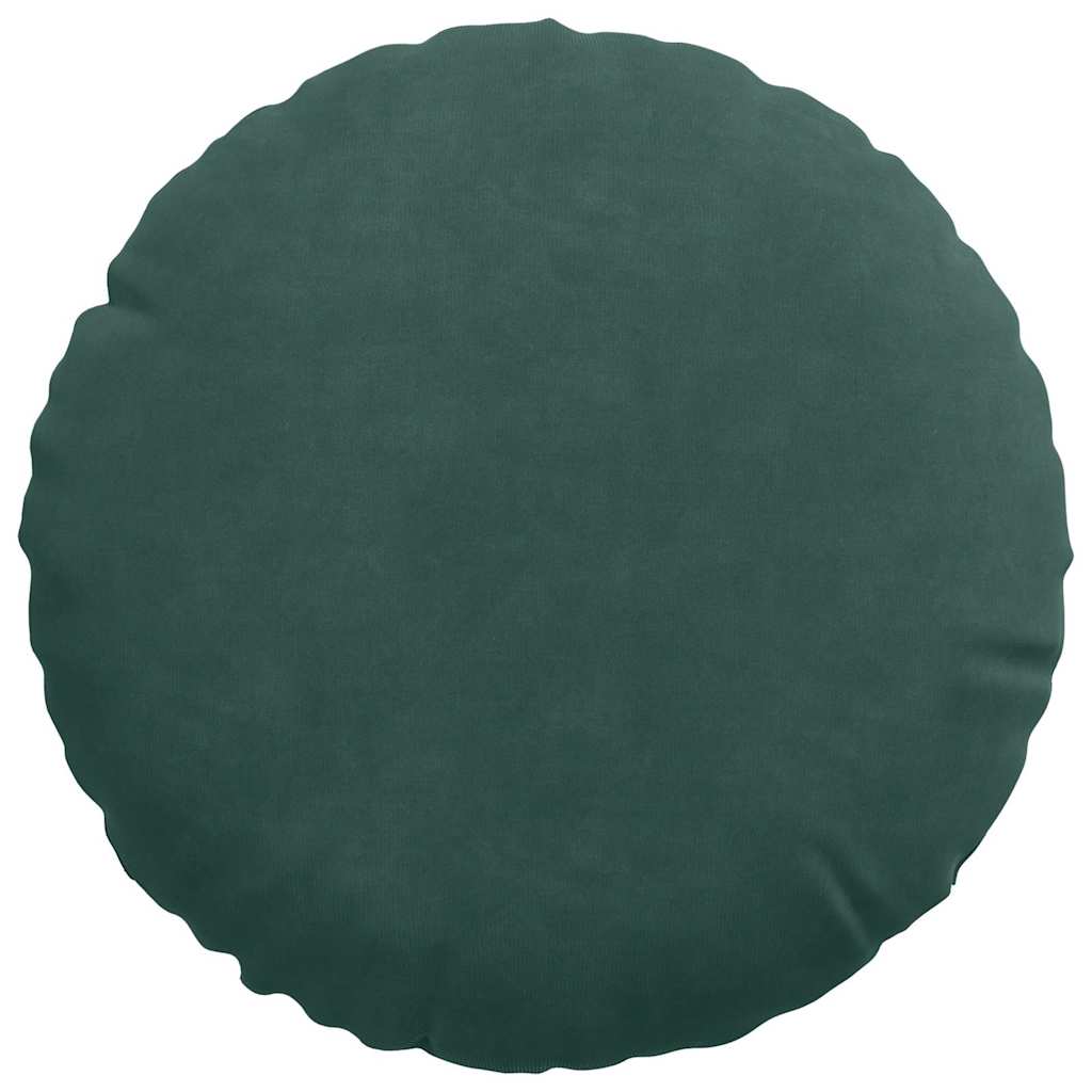 vidaXL Poduszki na siedziska 2 pcs Ciemna zieleń Ø30 x 13 cm Aksamit