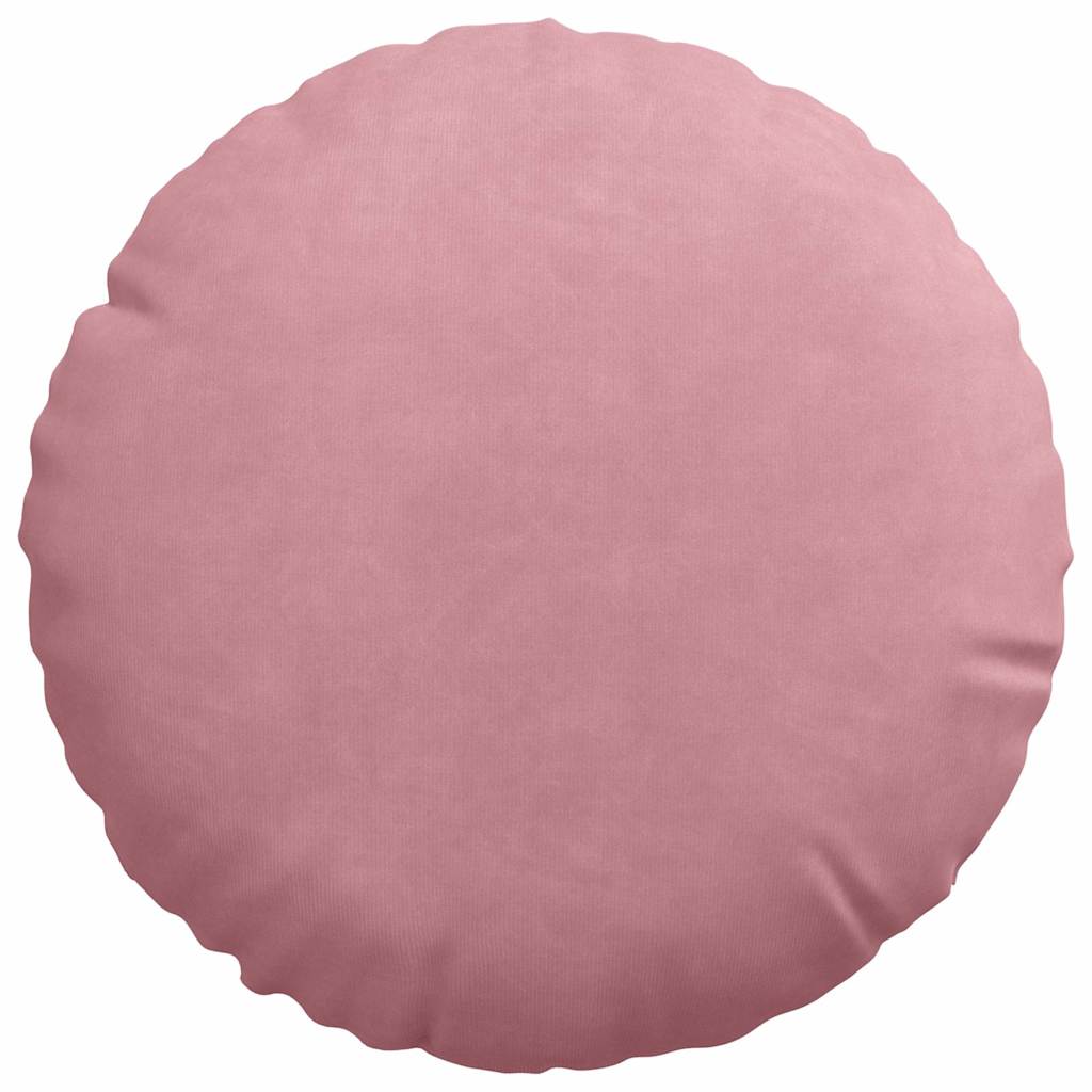 vidaXL Poduszki na siedziska 2 pcs Różowy Ø30 x 13 cm Aksamit