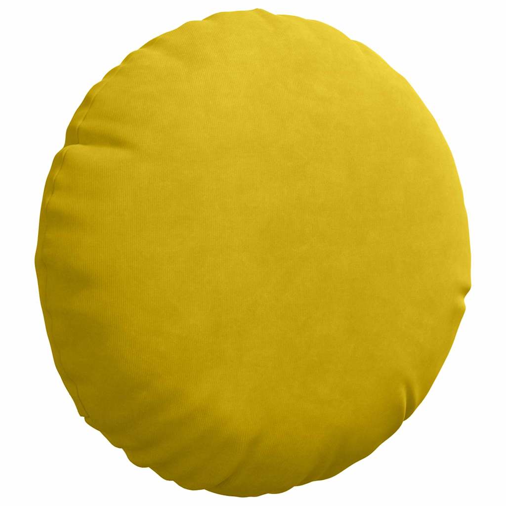 vidaXL Poduszki na siedziska 2 pcs Żółty Ø30 x 13 cm Aksamit