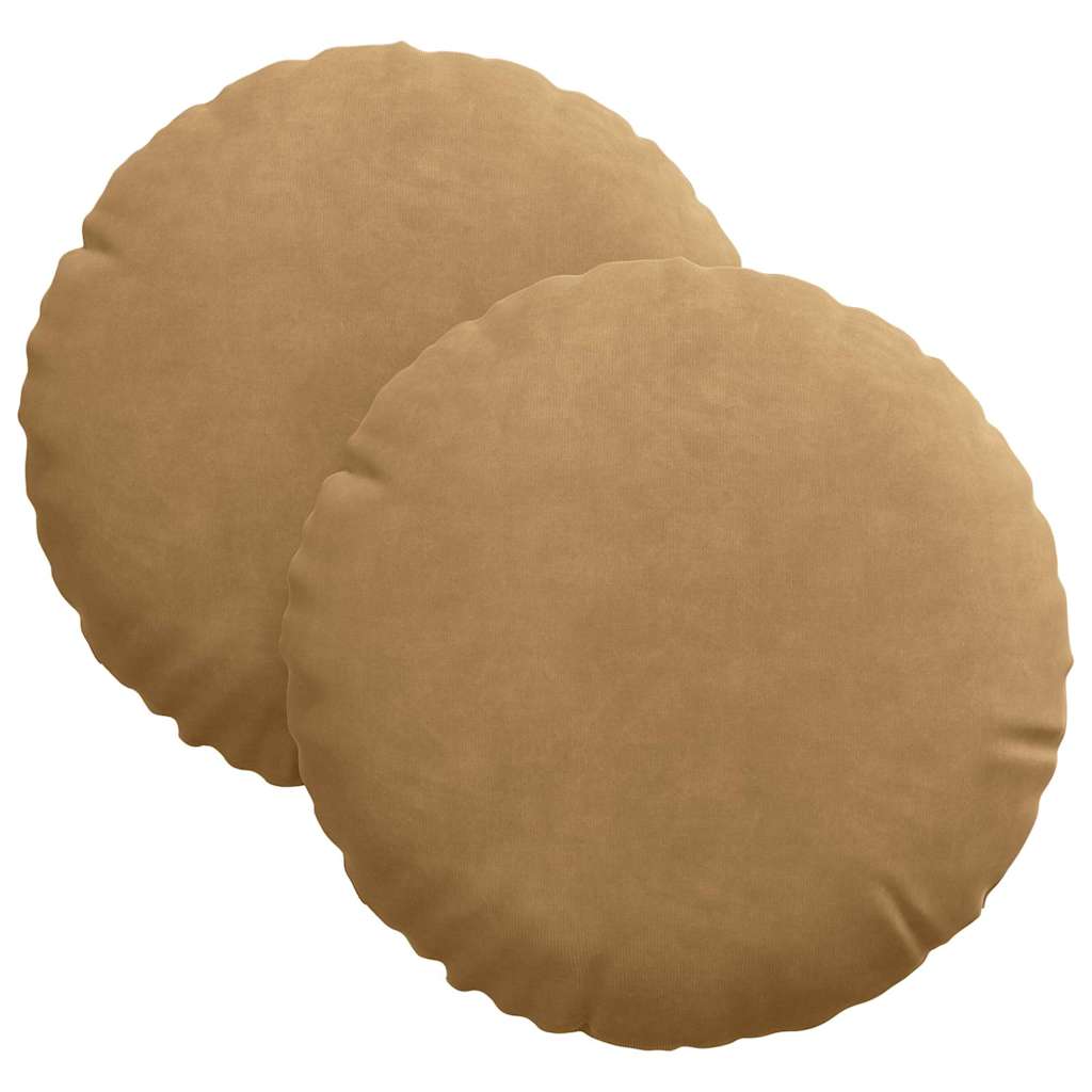 vidaXL Poduszki na siedziska 2 pcs Brązowy Ø30 x 13 cm Aksamit