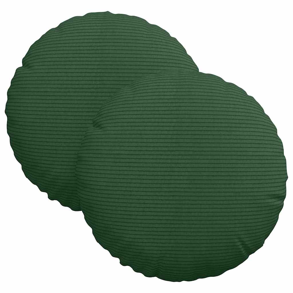 vidaXL Poduszki na siedziska 2 pcs Ciemna zieleń Ø30 x 13 cm