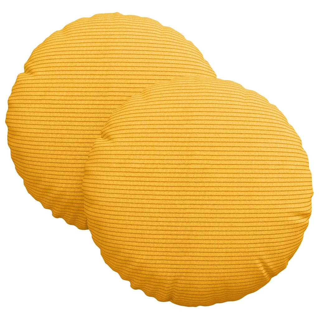 vidaXL Poduszki na siedziska 2 pcs Jasnożółty Ø30 x 13 cm