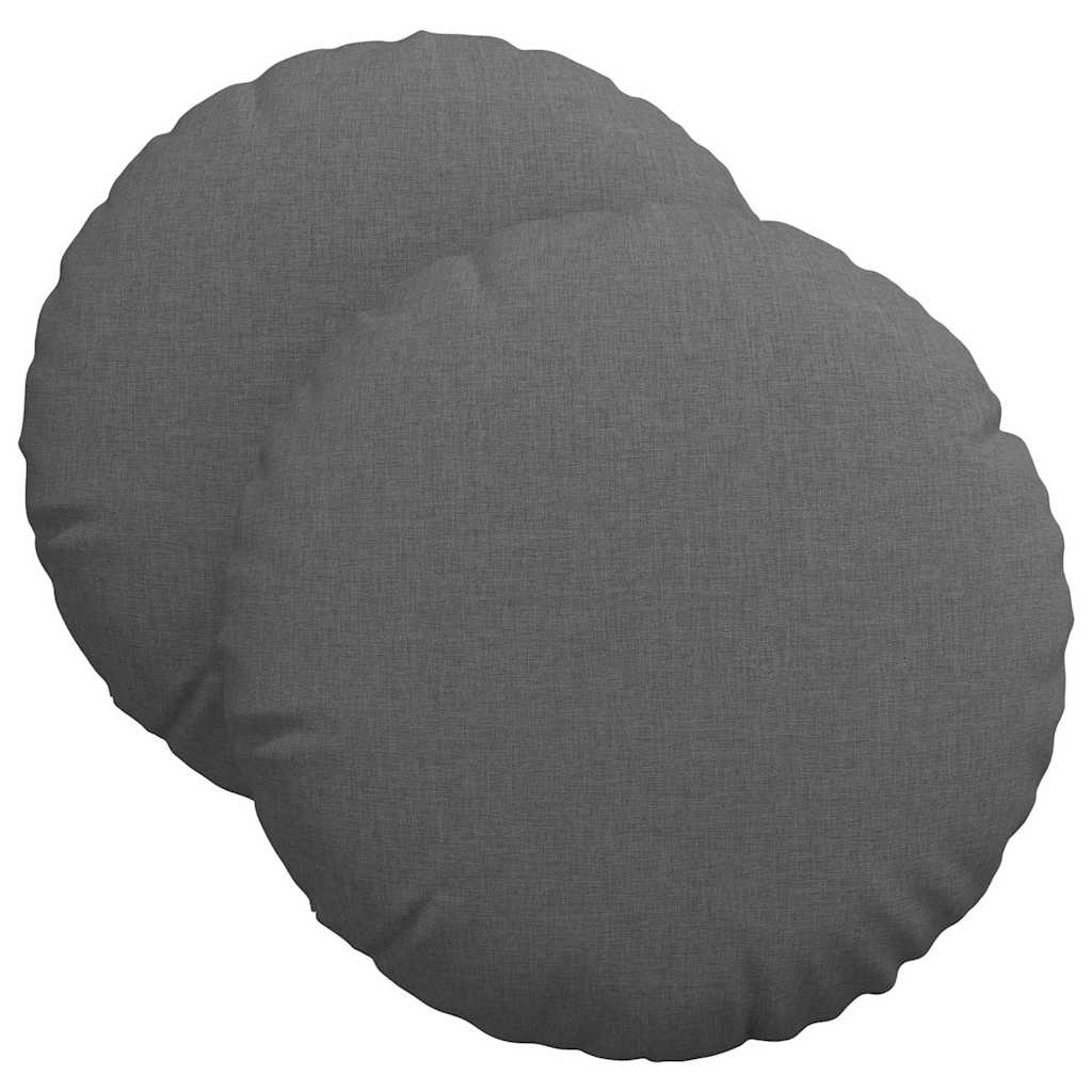 vidaXL Poduszki na siedziska 2 pcs Ciemnoszary Ø40 x 13 cm tkanina