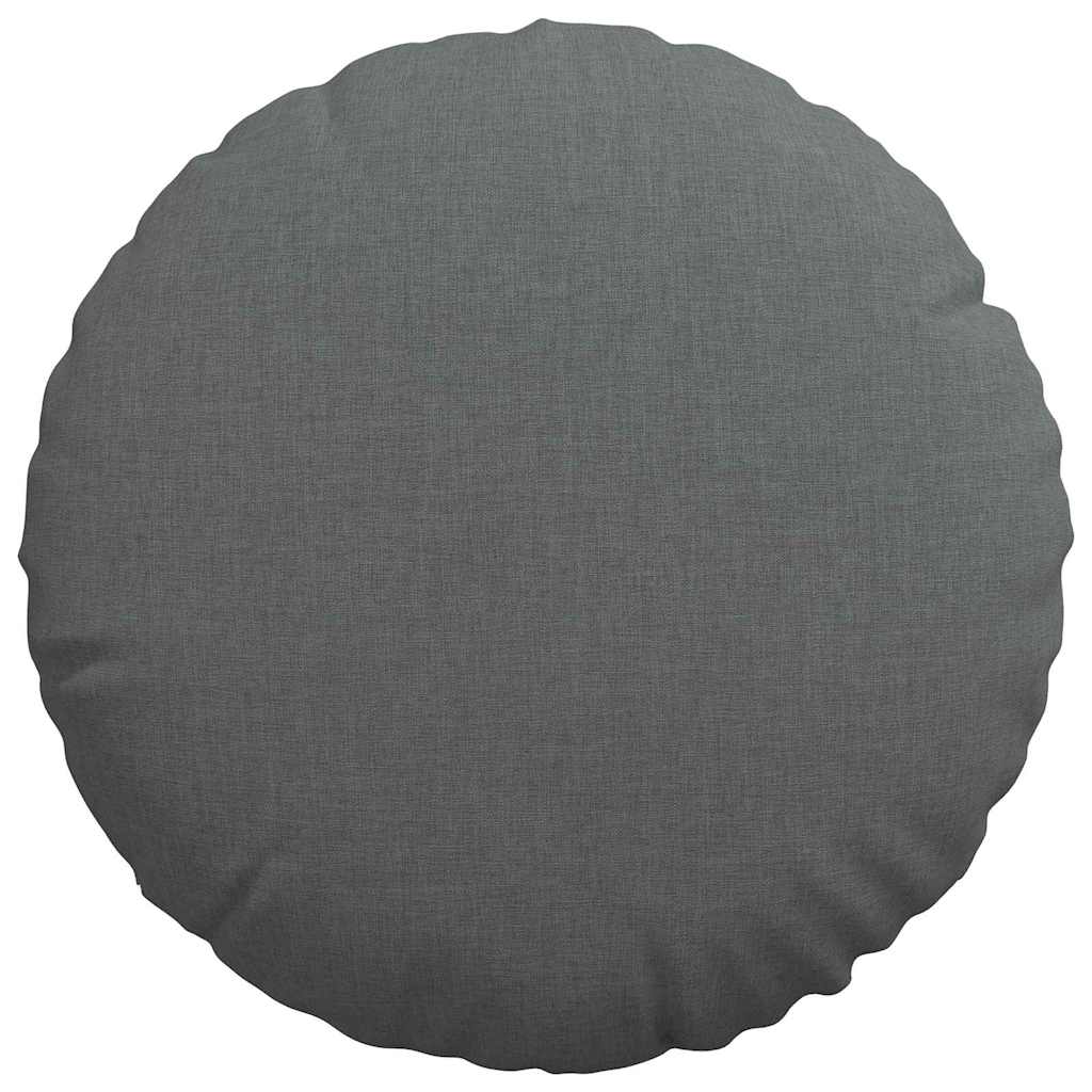 vidaXL Poduszki na siedziska 2 pcs Ciemnoszary Ø40 x 13 cm tkanina